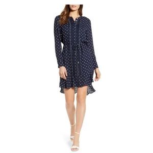 Tommy Hilfiger Navy polka dot dress NWT large